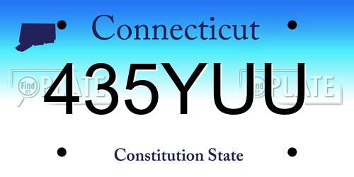 435YUU Connecticut License Plate