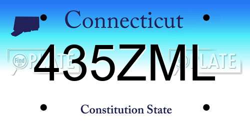 435ZML Connecticut License Plate
