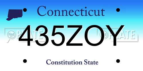 435ZOY Connecticut License Plate