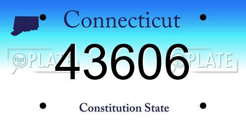 43606 Connecticut License Plate