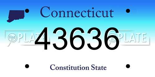 43636 Connecticut License Plate