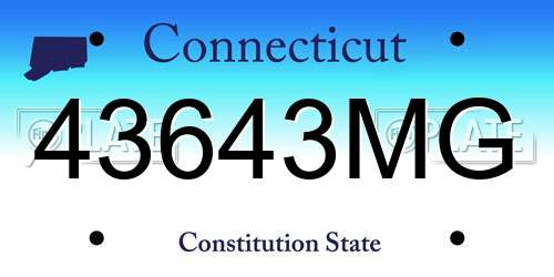 43643MG Connecticut License Plate