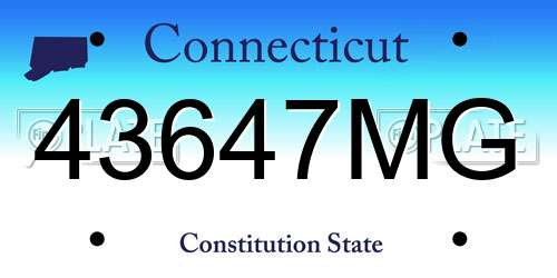 43647MG Connecticut License Plate