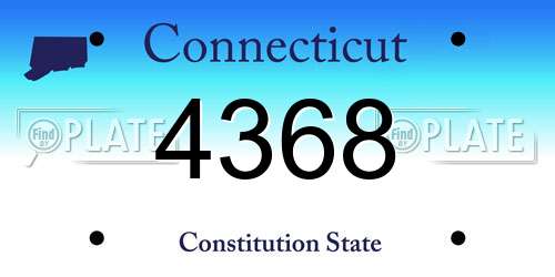4368 Connecticut License Plate