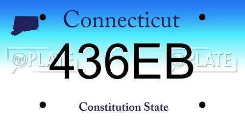 436EB Connecticut License Plate