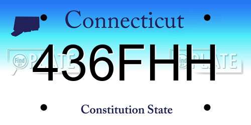 436FHH Connecticut License Plate