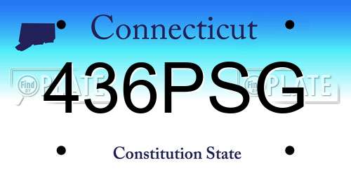 436PSG Connecticut License Plate