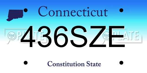 436SZE Connecticut License Plate