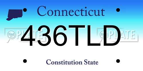 436TLD Connecticut License Plate