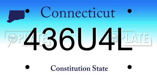 436U4L Connecticut License Plate