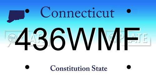 436WMF Connecticut License Plate