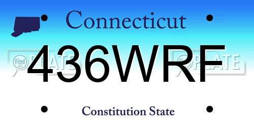 436WRF Connecticut License Plate