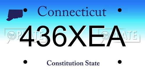 436XEA Connecticut License Plate