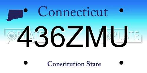 436ZMU Connecticut License Plate