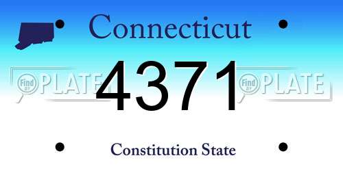 4371 Connecticut License Plate