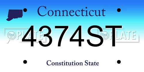 4374ST Connecticut License Plate