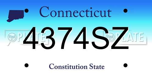 4374SZ Connecticut License Plate