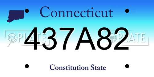 437A82 Connecticut License Plate