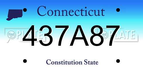 437A87 Connecticut License Plate