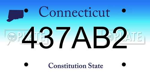 437AB2 Connecticut License Plate