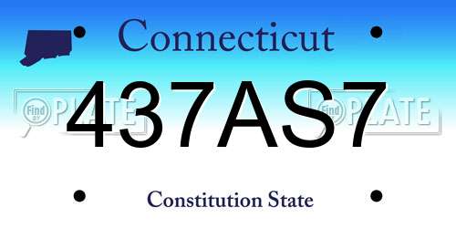 437AS7 Connecticut License Plate