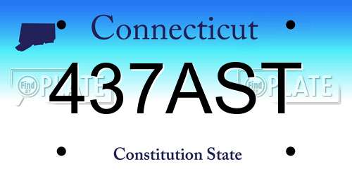 437AST Connecticut License Plate