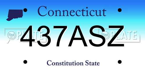 437ASZ Connecticut License Plate