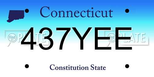 437YEE Connecticut License Plate