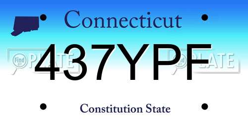 437YPF Connecticut License Plate