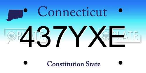 437YXE Connecticut License Plate