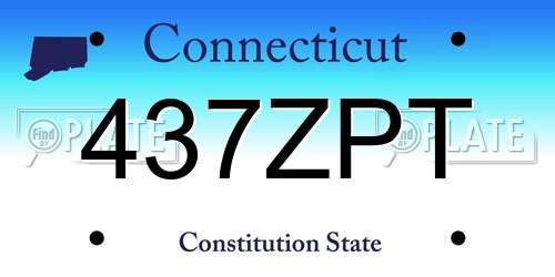 437ZPT Connecticut License Plate
