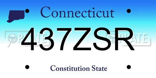 437ZSR Connecticut License Plate