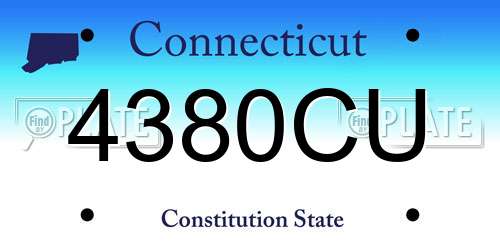 4380CU Connecticut License Plate