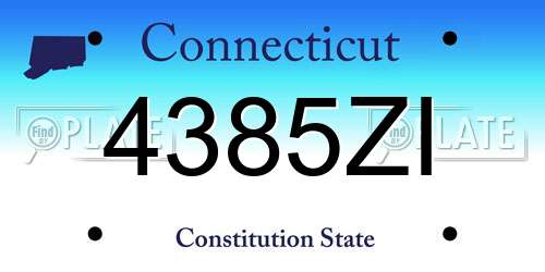 4385ZI Connecticut License Plate