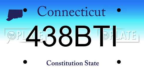438BTI Connecticut License Plate
