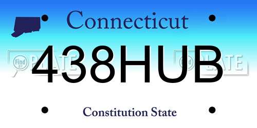 438HUB Connecticut License Plate