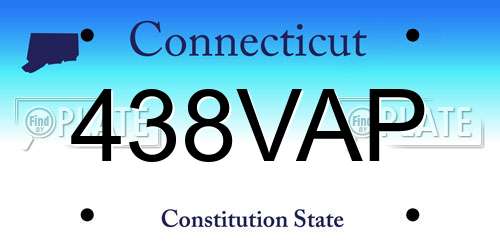 438VAP Connecticut License Plate