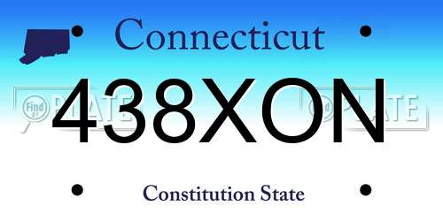 438XON Connecticut License Plate