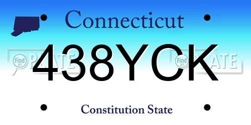 438YCK Connecticut License Plate