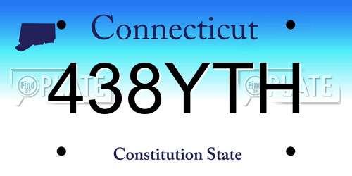 438YTH Connecticut License Plate