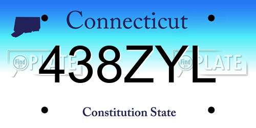 438ZYL Connecticut License Plate