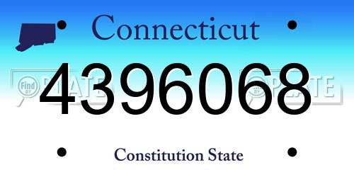 4396068 Connecticut License Plate