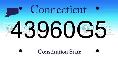 43960G5 Connecticut License Plate
