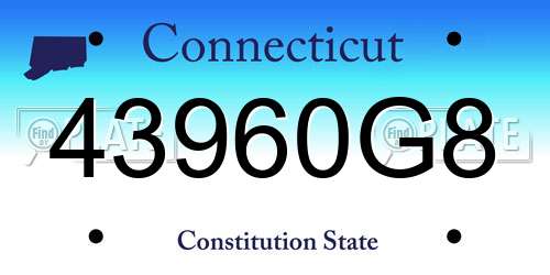 43960G8 Connecticut License Plate