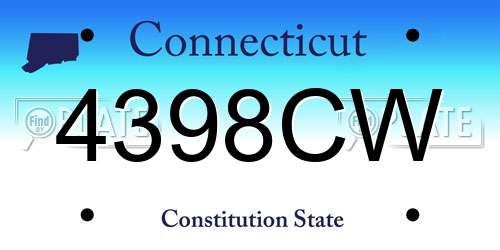 4398CW Connecticut License Plate