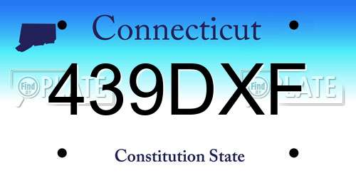 439DXF Connecticut License Plate