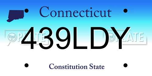 439LDY Connecticut License Plate