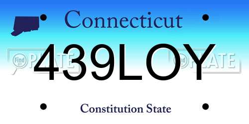 439LOY Connecticut License Plate