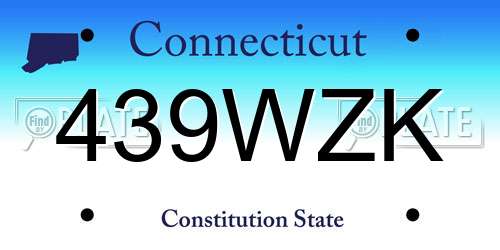 439WZK Connecticut License Plate