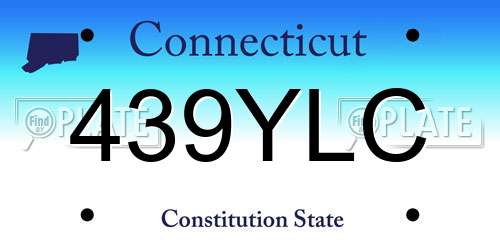439YLC Connecticut License Plate